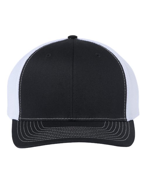 Richardson 112PL 112+ R-Flex Adjustable Trucker Cap #color_Black/ White