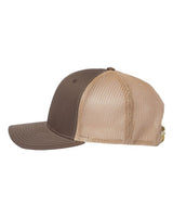 Richardson 112PL 112+ R-Flex Adjustable Trucker Cap #color_Brown/ Khaki