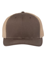 Richardson 112PL 112+ R-Flex Adjustable Trucker Cap #color_Brown/ Khaki