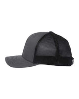 Richardson 112PL 112+ R-Flex Adjustable Trucker Cap #color_Charcoal/ Black