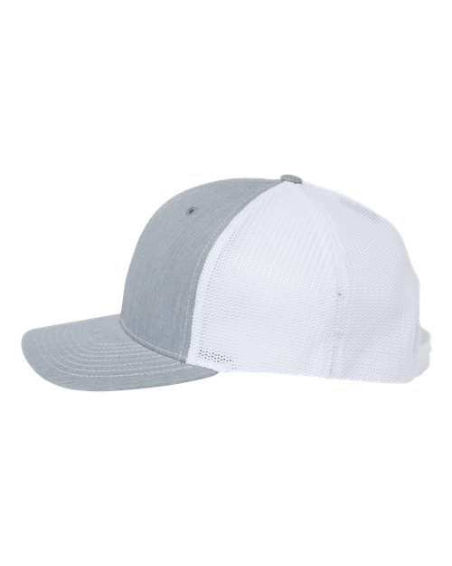 Richardson 112PL 112+ R-Flex Adjustable Trucker Cap #color_Heather Grey/ White