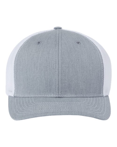 Richardson 112PL 112+ R-Flex Adjustable Trucker Cap #color_Heather Grey/ White