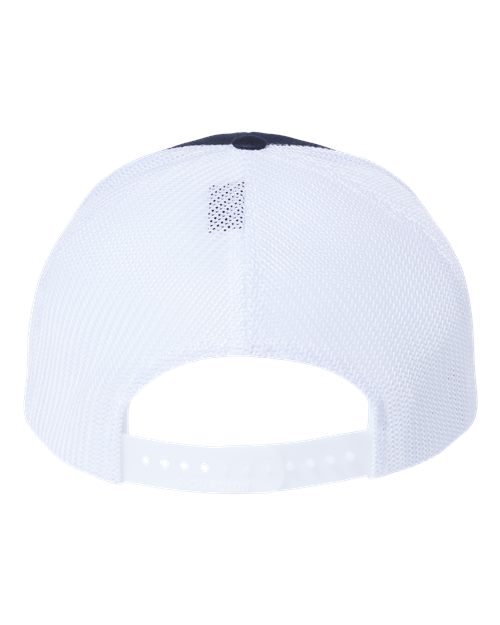 Richardson 112PL 112+ R-Flex Adjustable Trucker Cap #color_Navy/ White