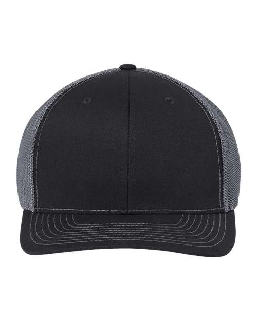 Richardson 112PL 112+ R-Flex Adjustable Trucker Cap #color_Black/ Graphite