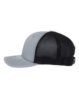 Richardson 112PL 112+ R-Flex Adjustable Trucker Cap #color_Heather Grey/ Black