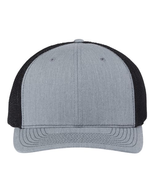 Richardson 112PL 112+ R-Flex Adjustable Trucker Cap #color_Heather Grey/ Black