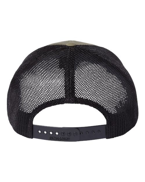 Richardson 112PL 112+ R-Flex Adjustable Trucker Cap #color_Loden Green/ Black