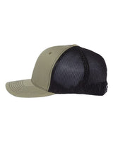 Richardson 112PL 112+ R-Flex Adjustable Trucker Cap #color_Loden Green/ Black