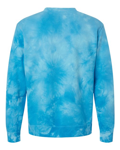 Independent Trading Co. PRM3500TD Midweight Tie-Dyed Crewneck Sweatshirt #color_Tie Dye Aqua Blue