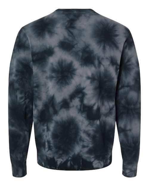 Independent Trading Co. PRM3500TD Midweight Tie-Dyed Crewneck Sweatshirt #color_Tie Dye Black