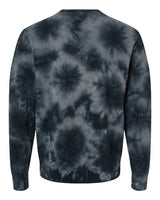 Independent Trading Co. PRM3500TD Midweight Tie-Dyed Crewneck Sweatshirt #color_Tie Dye Black