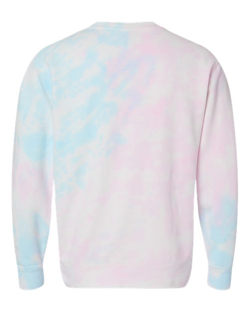 Independent Trading Co. PRM3500TD Midweight Tie-Dyed Crewneck Sweatshirt #color_Tie Dye Cotton Candy