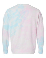 Independent Trading Co. PRM3500TD Midweight Tie-Dyed Crewneck Sweatshirt #color_Tie Dye Cotton Candy