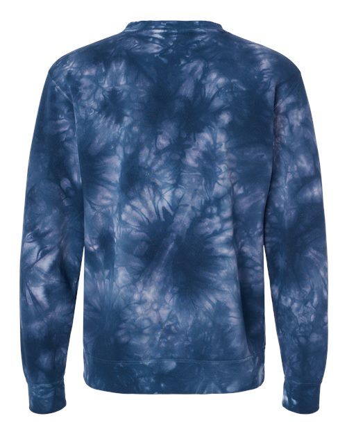 Independent Trading Co. PRM3500TD Midweight Tie-Dyed Crewneck Sweatshirt #color_Tie Dye Navy