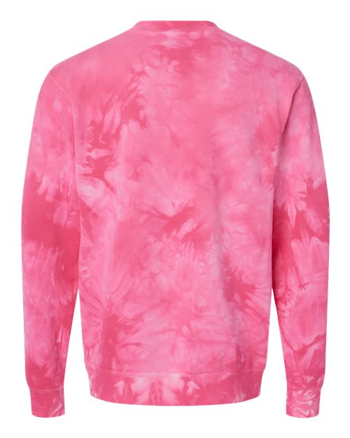 Independent Trading Co. PRM3500TD Midweight Tie-Dyed Crewneck Sweatshirt #color_Tie Dye Pink