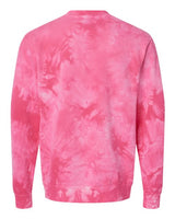Independent Trading Co. PRM3500TD Midweight Tie-Dyed Crewneck Sweatshirt #color_Tie Dye Pink