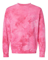 Independent Trading Co. PRM3500TD Midweight Tie-Dyed Crewneck Sweatshirt #color_Tie Dye Pink