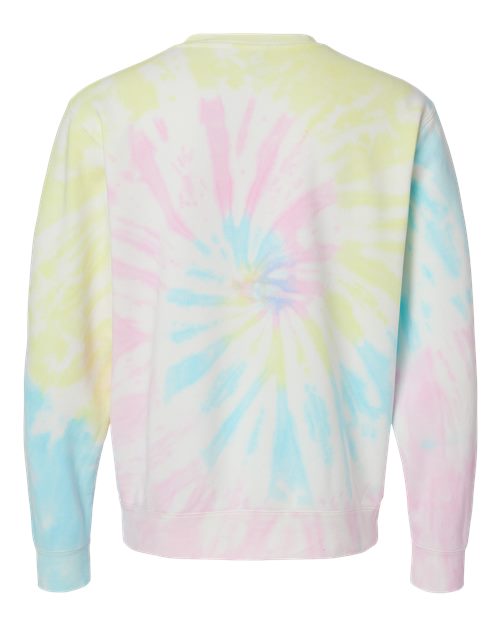 Independent Trading Co. PRM3500TD Midweight Tie-Dyed Crewneck Sweatshirt #color_Tie Dye Sunset Swirl