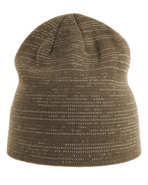 Atlantis Headwear SHINE Sustainable Reflective Beanie #color_Olive