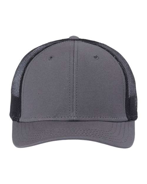 Atlantis Headwear RETH Sustainable Recy Three Trucker Cap #color_Dark Grey/ Black