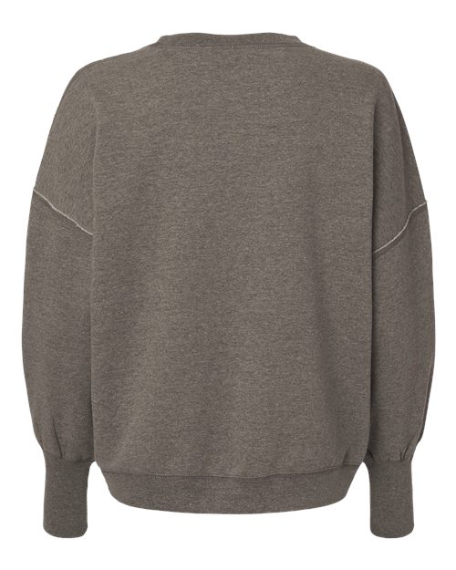 MV Sport W22712 Women's Sueded Fleece Crewneck Sweatshirt #color_Charcoal