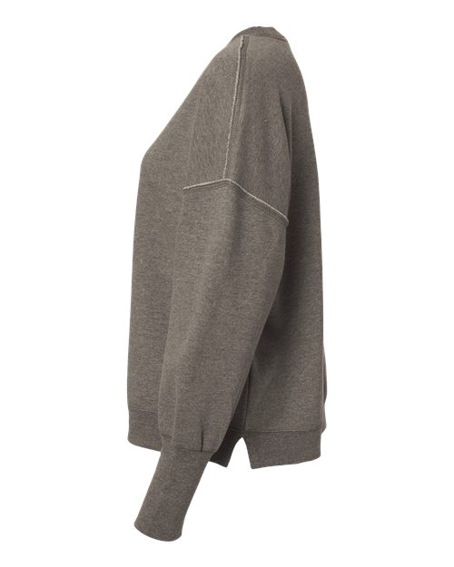 MV Sport W22712 Women's Sueded Fleece Crewneck Sweatshirt #color_Charcoal