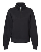 MV Sport W22713 Women's Sueded Fleece Quarter-Zip Sweatshirt #color_Black