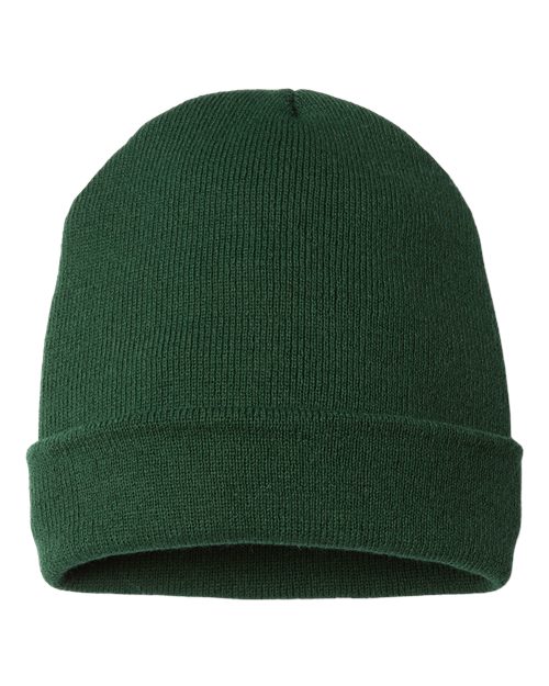 "CAP AMERICA TKN24 USA-Made 12" Cuffed Beanie #color_Forest Green"