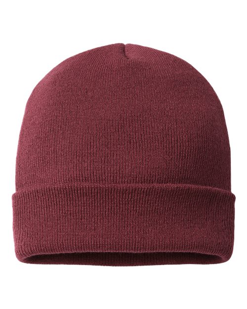 "CAP AMERICA TKN24 USA-Made 12" Cuffed Beanie #color_Maroon"
