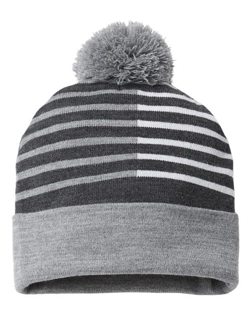 CAP AMERICA RKH12 USA-Made Half Color Beanie #color_Heather/ White