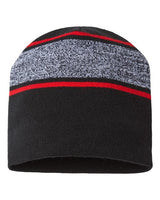 CAP AMERICA RKV9 USA-Made Variegated Striped Beanie #color_Black/ True Red