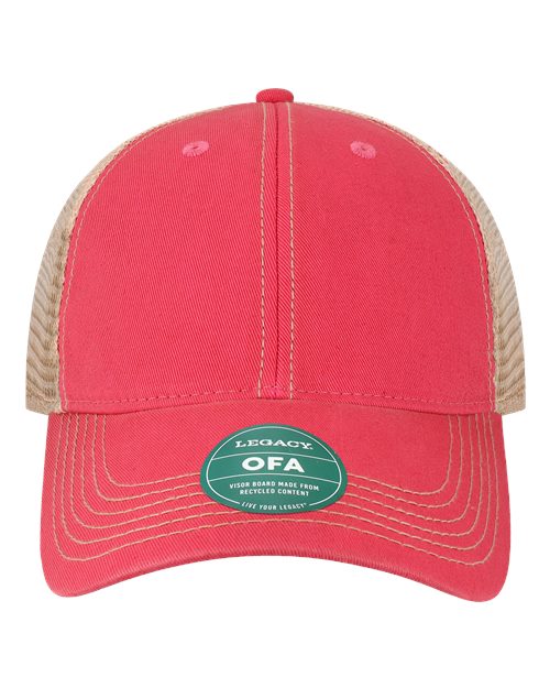 LEGACY OFA Old Favorite Trucker Cap #color_Dark Pink/ Khaki