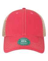 LEGACY OFA Old Favorite Trucker Cap #color_Dark Pink/ Khaki