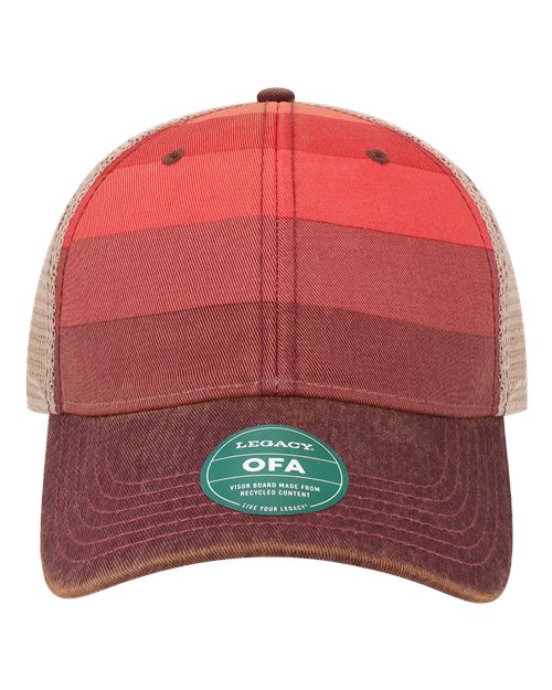 LEGACY OFA Old Favorite Trucker Cap #color_Red Stripe/ Khaki