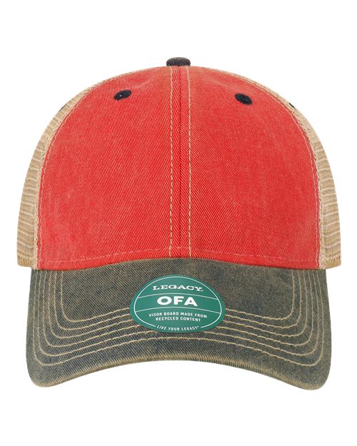 LEGACY OFA Old Favorite Trucker Cap #color_Scarlet Red/ Navy/ Khaki