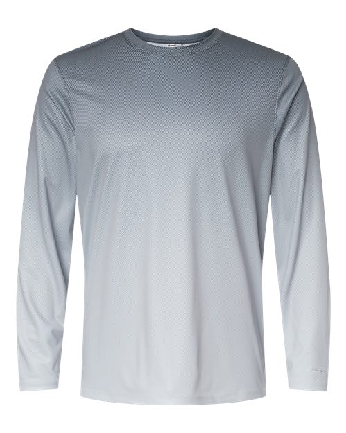 Paragon 225 Barbados Performance Pin Dot Long Sleeve T-Shirt #color_Black/ Light Charcoal