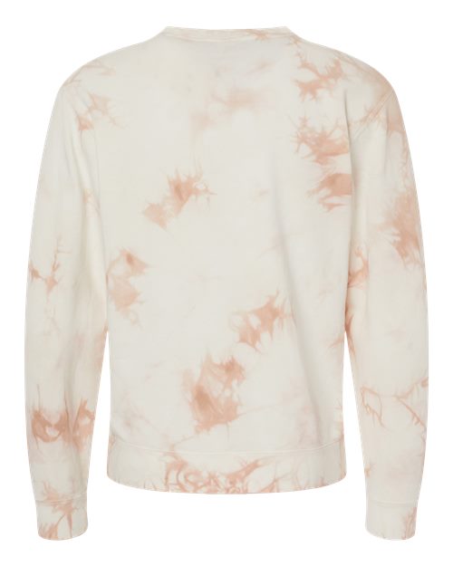 Independent Trading Co. PRM3500TD Midweight Tie-Dyed Crewneck Sweatshirt #color_Tie Dye Dusty Pink