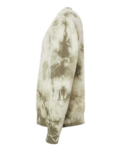 Independent Trading Co. PRM3500TD Midweight Tie-Dyed Crewneck Sweatshirt #color_Tie Dye Olive