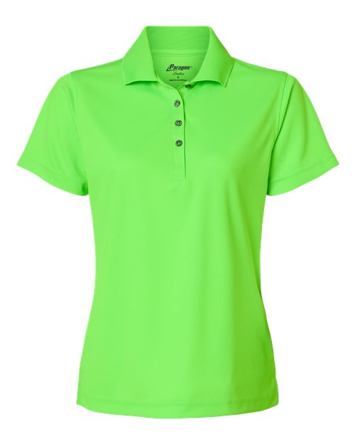 Paragon 104 Women's Saratoga Performance Mini Mesh Polo #color_Neon Lime