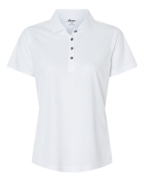 Paragon 104 Women's Saratoga Performance Mini Mesh Polo #color_White