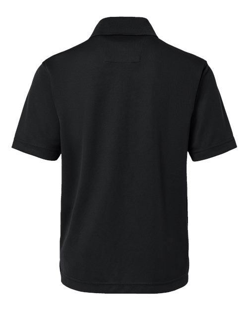 Paragon 108Y Youth Saratoga Performance Mini Mesh Polo #color_Black