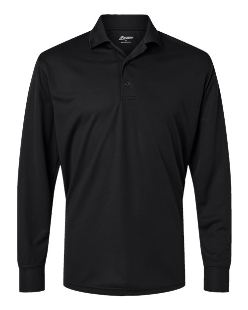 Paragon 110Pa Prescott Long Sleeve Polo #color_Black