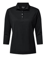 Paragon 120 Women's Lady Palm Three-Quarter Sleeve Polo #color_Black