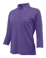 Paragon 120 Women's Lady Palm Three-Quarter Sleeve Polo #color_Grape