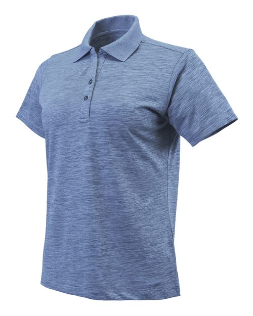Paragon 131 Women's Dakota Striated Heather Polo #color_Peri Blue Heather