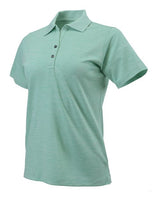 Paragon 131 Women's Dakota Striated Heather Polo #color_Surf Green Heather