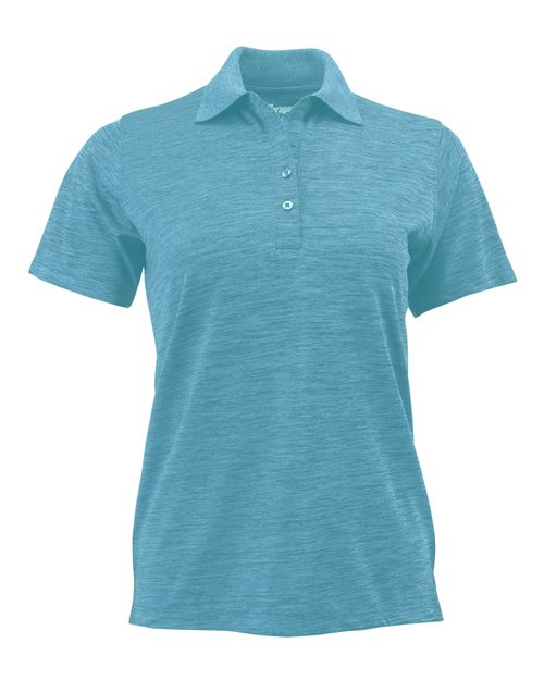 Paragon 131 Women's Dakota Striated Heather Polo #color_Turquoise Heather