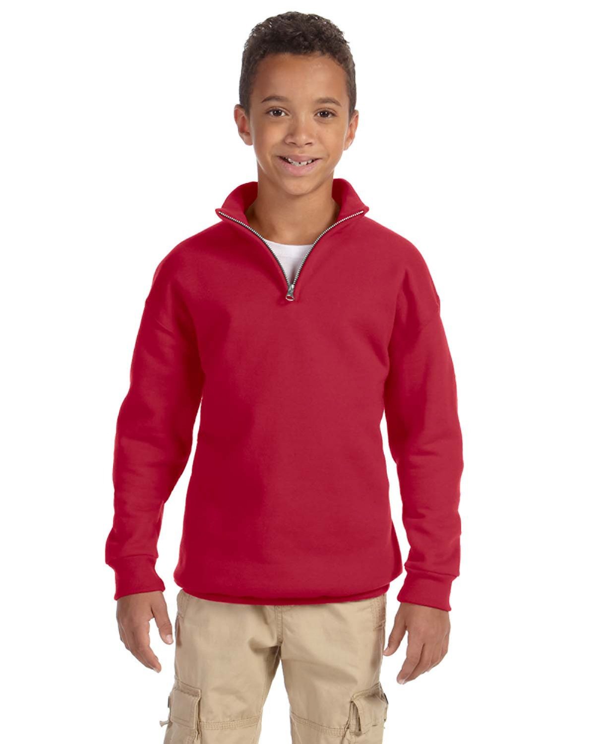 Jerzees 995Y Youth NuBlend Quarter-Zip Cadet Collar Sweatshirt