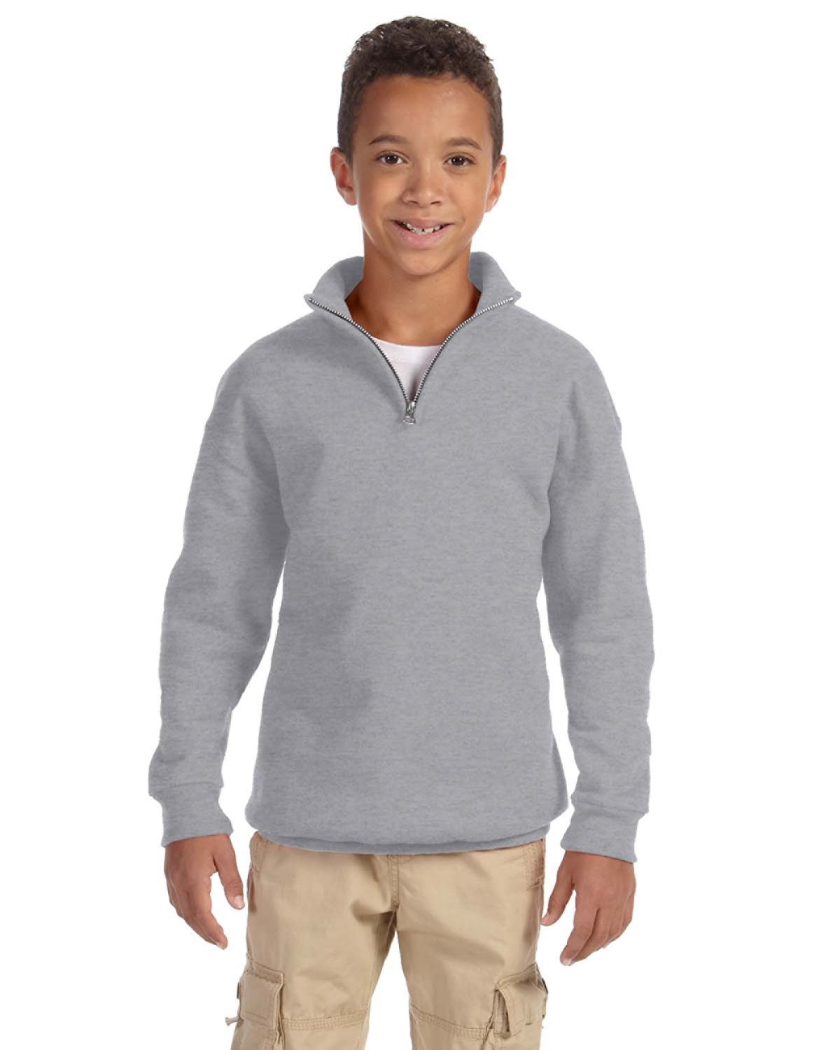 Jerzees 995Y Youth NuBlend Quarter-Zip Cadet Collar Sweatshirt