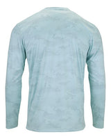 Paragon 217 Pompano Performance Camo Long Sleeve T-Shirt #color_Aqua Blue